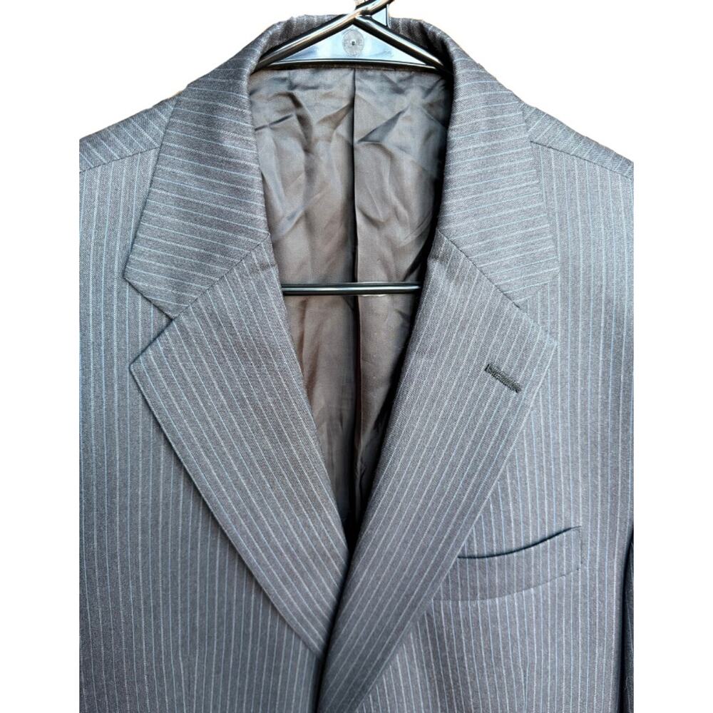 Dillard’s Gold Trumpeter Gray Pinstripe Blazer Men’s Suit Jacket 42R Made In USA - Picture 2 of 10